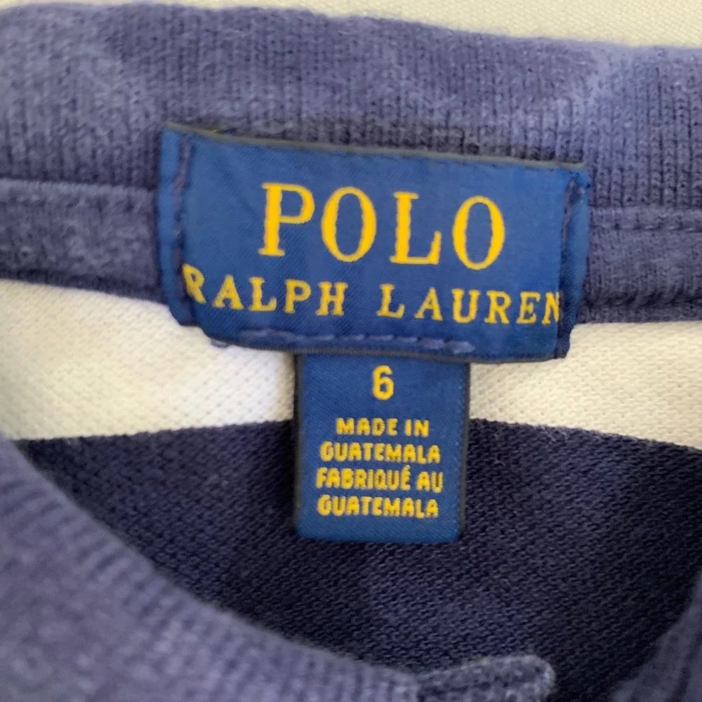 Polo Ralph Lauren Big Pony Shirt Red White Blue Stripe Short Sleeve Boy 6 Preppy
